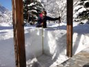 deep snow in garden